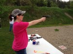 Learning handgun shooting during the Ladies, Ladies, Ladies group